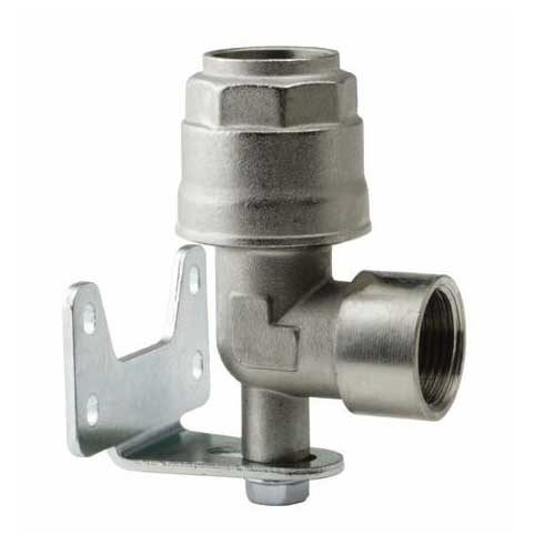Double Outlet 45 Degree Elbow 1/2" NPT Female With Mounting Bracket - Pipe Input